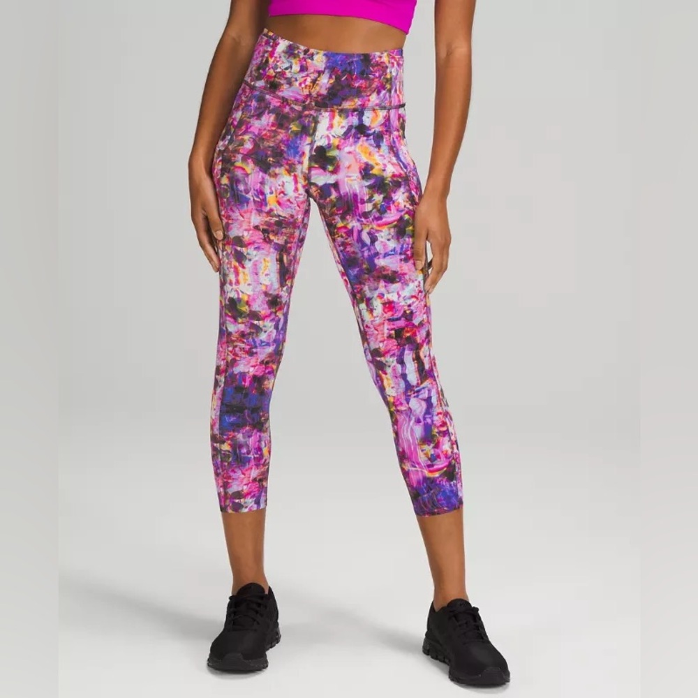 Lululemon SeaWheeze Fast and Free High-Rise Crop 23" Leggings Women’s 2 Pink